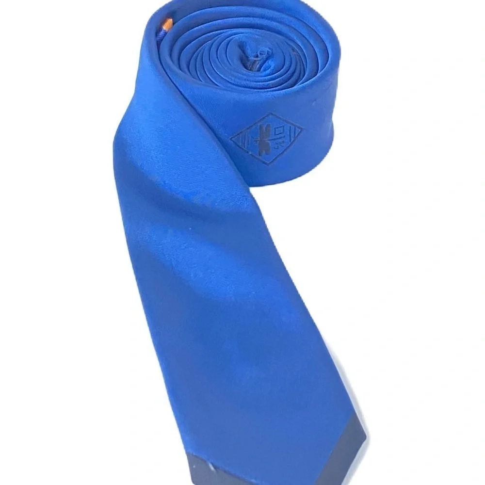 Custom two tone blue power kids tie holiday party fancy fun dress up leader